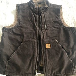 Men’s Carhartt mock neck vest Sherpa lining